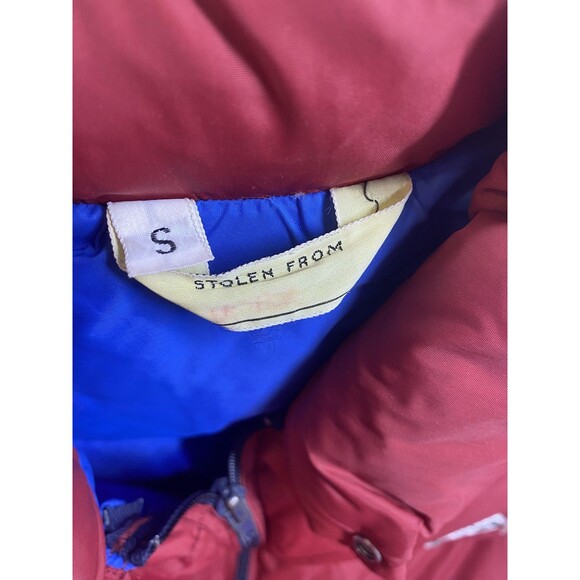 Vintage Ascente Down Puffer Vest Mens Small Red Blue Outdoor Ski Puffy 80s USA - Picture 9 of 14